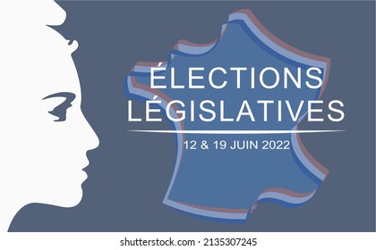 Vector with text for the French elections 2022