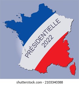 Vector with text for the French presidential election 2022