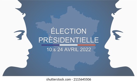 Vector with text for the French presidential election 2022 