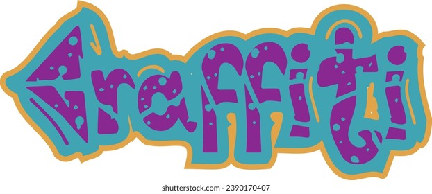 Vector text in graffiti style, print for clothing sticker. Vector drawing on a white background, design element.