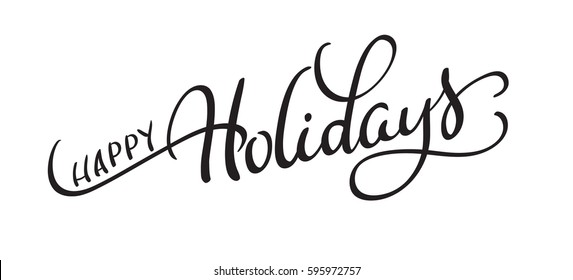 vector text happy holidays on white background. Calligraphy lettering Vector illustration EPS10