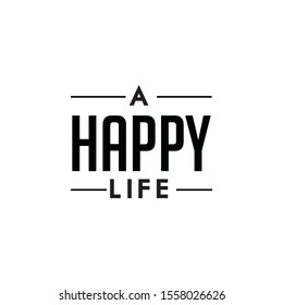 vector text a happy life
