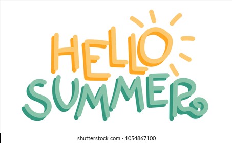 Vector text Hello Summer