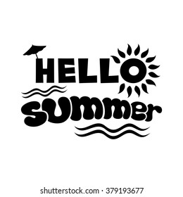 Vector text. Hello summer.
