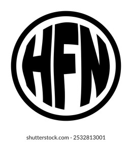 Vector text HFN, Circle concept and free logo design.