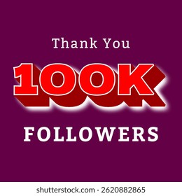 Vector text illustration for 100K Followers.
