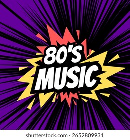 Vector text illustration for 80s Music.