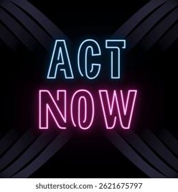 Vector text illustration for Act Now.