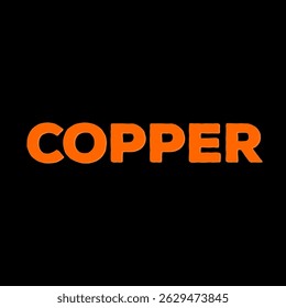 Vector text illustration for Copper.