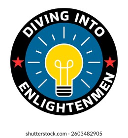 Vector text illustration for Diving Into Enlightenment.