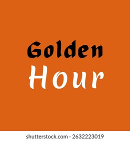 Vector text illustration for Golden Hour.