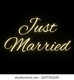 Ilustração em texto vetorial para Just Married.