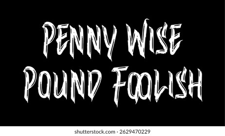 Ilustração em texto vetorial para Penny Wise Pound Foolish.
