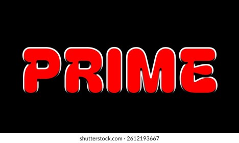 Vector text illustration for Prime.