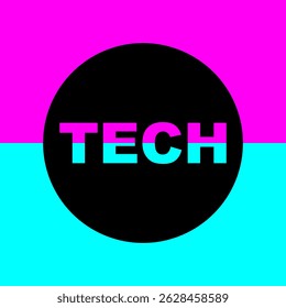 Vector text illustration for Tech.