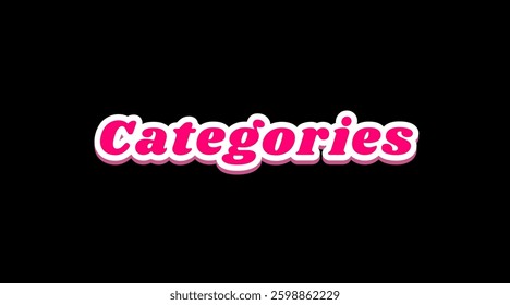 Vector text illustrations for Categories.