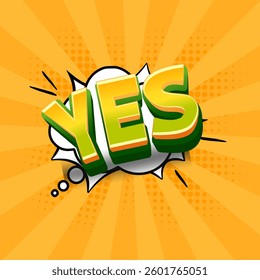 Vector text illustrations for Yes.