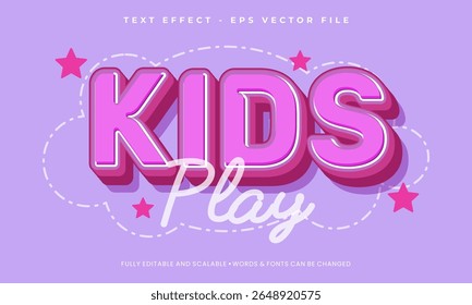 Vector text kids editable text effect in modern style