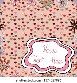 Vector Text Letter. Lettering Calligraphy. Pictures on neutral, pink and white colors. Abstract seamless pattern for clothes, boys, girls, wallpaper. Seamless.