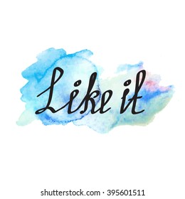 vector text like it illustration lettering white background