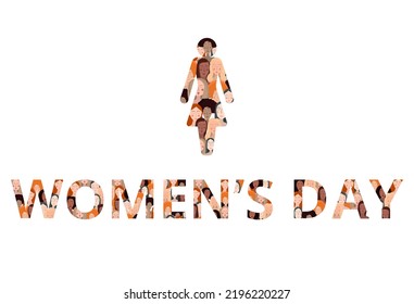 Vector text March 8, International Womens Day.