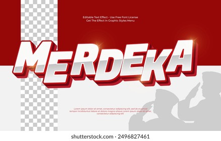 Vector text merdeka 3d style effect