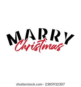 Vector text Merry Christmas. A good combination of bold font and handwriting, makes this text look elegant and uniqu