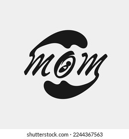 vector text mom minimalist design good for website, design, wallpaper, background, social media content, print, mockup