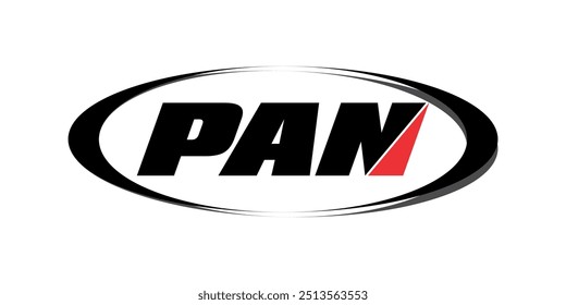  vector text PAN, white background, modern concept.