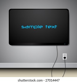 vector text panel on the wall