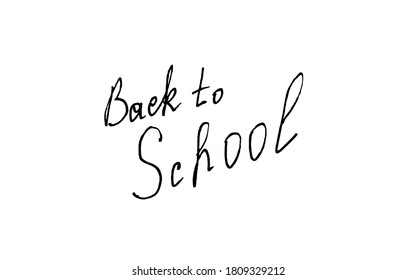 Vector text. The phrase welcome to school, isolated on a white background.