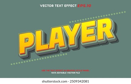 Vector text player 3d editable text effect