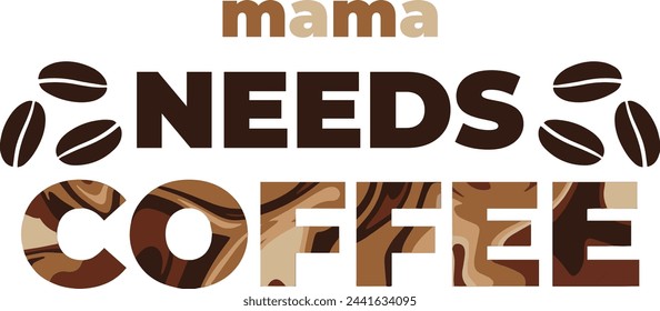 Impresión de texto vectorial para emblema de café de ropa en colores de café elemento de diseño de archivo vectorial.