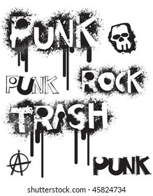 vector text punk trash rock