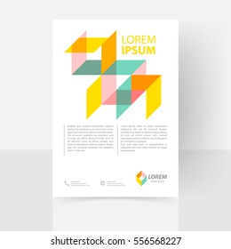 Vector text template for flyer, poster, report, brochure. Abstract clean geometric design. EPS 10. A4