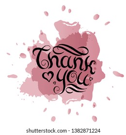 Vector text text of thanks. Gratitude for a card, icon, banner, poster. Gratitude hand lettering.
