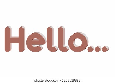 vector text that says Hello, raw chocolate, 3D,