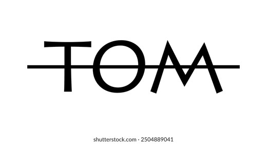 Vector text TOM simple, for logo design. 