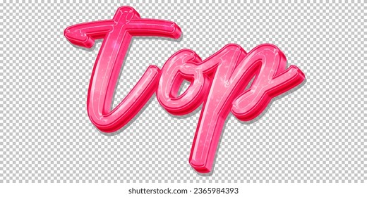 Vector text top with pink cool effect