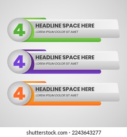 Vector text video strip vector lower third design template