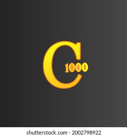 Vector text of vitamin C 1000 milligrams