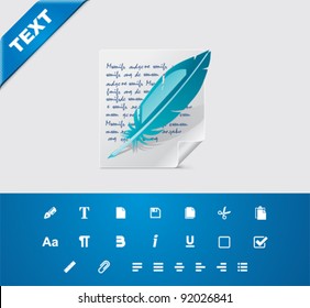 Vector text writing and editing icon set  