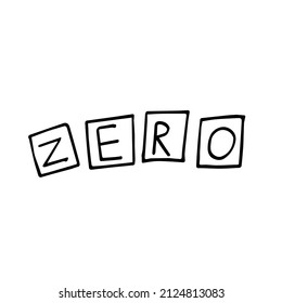 Vector text "ZERO" in cubes can be used for zero waste design
