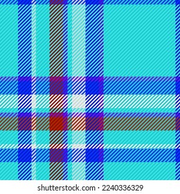 Fondo textil vectorial. Tartán textura de plaid. Tejidos de comprobación de patrones impecables en colores rojo y blanco.