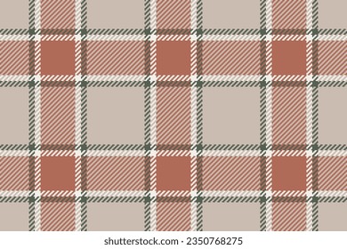 Vektor Textil-Prüfung auf strukturiertem Hintergrund mit einem nahtlosen Texturtartan Muster in Pastellfarben und Rot.
