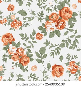 Vector textile design, flower nature  all over seamless pattern with tone colour illustration digital image printing factory  