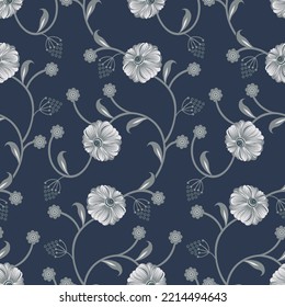 Vector textile fabric floral pattern design