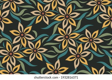 Vector Textile Floral Background Pattern