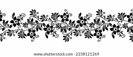 Vector textile floral border design