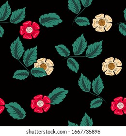 vector textile  illustration pattern with flowers and leaves